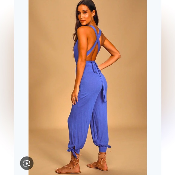 Lulus Pants - Lulus Periwinkle Jumpsuit